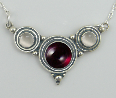 Sterling Silver Gemstone Necklace With Garnet